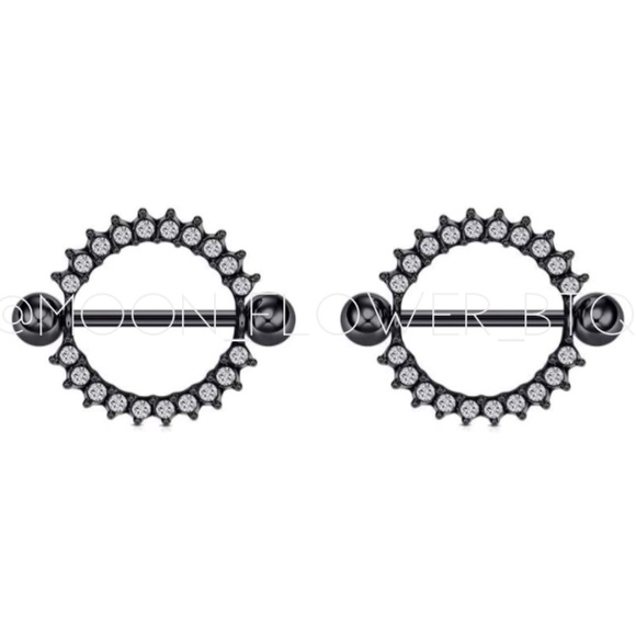 MoonFlowerBtq Jewelry - ❤️SOLD❤️Black CZ Nipple Rings